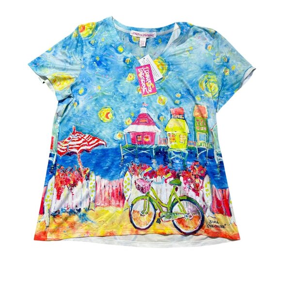 Leoma Lovegrove Women's Large Happyplace Graphic Print T-Shirt NWT - Picture 1 of 8
